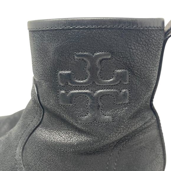 Tory Burch Simone Black Leather Ankle Boots - Bootie - Size 7 - Picture 3 of 10